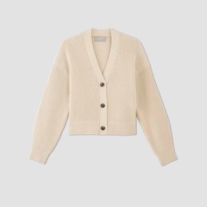 Everlane Cream Cotton Cardigan (Size Small)